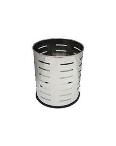 Witt Industries 66SS-SLP Executive Round Wastebasket with Slot Pattern - 4 gallon capacity - 10 1/8" Dia. x 11 5/8" H - Stainless Steel in Color