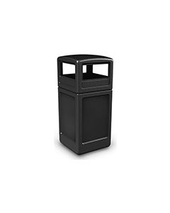 Commercial Zone 73290199 Dome Lid Trash Can - 42 Gallon Capacity - 18.5" Sq. x 41.75" H - Black