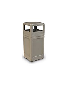 Commercial Zone 73290299 Dome Lid Trash Can - 42 Gallon Capacity - 18.5" Sq. x 41.75" H - Beige