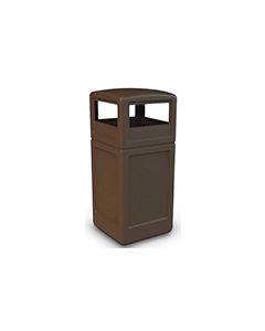 Commercial Zone 73293799 Dome Lid Trash Can - 42 Gallon Capacity - 18.5" Sq. x 41.75" H - Brown in Color