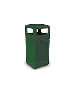 Commercial Zone 73295399 Dome Lid Trash Can - 42 Gallon Capacity - 18.5" Sq. x 41.75" H - Forest Green