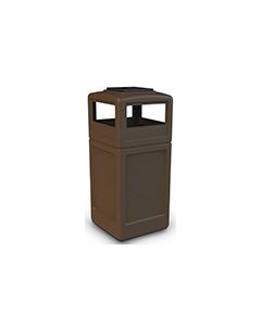 Commercial Zone 73303799 Dome Lid with Ashtray - 42 Gallon Capacity - 18.5" Sq. x 42.25" H - Brown