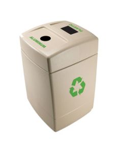 Commercial Zone Recycle55 Aluminum/Plastic Recycling Container - 55 Gallon Capacity - 25" L x 27" W x 41 1/4" H - Dark Pearl with Green Labeling