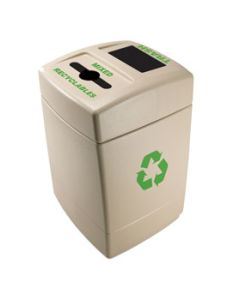 Commercial Zone Recycle55 Mixed Recyclables/Trash Recycling Container - 55 Gallon Capacity - 25" L x 27" W x 41 1/4" H - Dark Pearl with Green Labeling