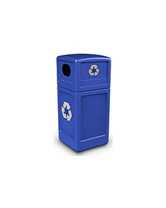 Commercial Zone 74610499 Recycle42 Recycling Container - 42 Gallon Capacity - 18.5" Sq. x 41.75" H - Blue in Color