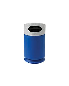 Commercial Zone 7531454099 Galaxy Collection Recycling Receptacle - 30 Gallon Capacity - 21 1/2" Dia. x 39 1/2" H - Blue Base with Comet Gray Top