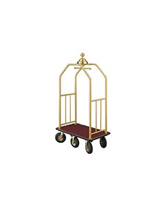 Glaro 7660 Premium "Ball Crown" Collection Bellman Cart with 6 Wheels - 41.5" L x 25" W x 79" H - Your choice of color