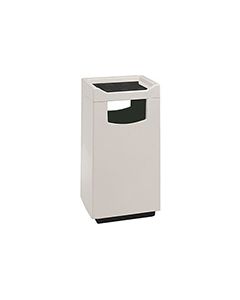 Witt Industries 77S-2040FC Square Fiberglass Foodcourt Waste Receptacle with 2 Side Entry Openings - 24 Gallon Capacity - 20" Sq. x 40" H