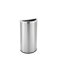 Commercial Zone 780929 Precision Series Half Moon Open Top Waste Receptacle - 8 Gallon Capacity - 13 1/2" L x 6 3/4" W x 26" H  - Stainless Steel