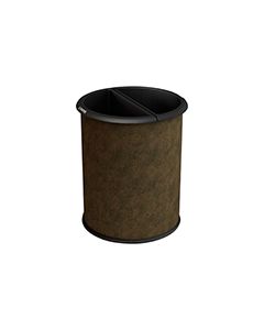 Commercial Zone 780947 Precision Series InnRoom Decorative Vinyl Wrapped Recycling Receptacle - 3.2 Gallon Capacity - 10 1/2" Dia. x 12 3/4" H - Brown in Color