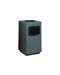 Witt Industries 7S-2444TA Square Fiberglass Waste Receptacle with Side Entry Opening and Ashtray - 36 Gallon Capacity - 24" Sq x 44" H