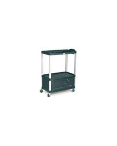 Rubbermaid 9T34 Audio-Visual Cart, 3 Shelves with Cabinet, 4" dia Casters - 36.5" L x 20" W x 48" H - 300 lb capacity - 32" Max TV Size