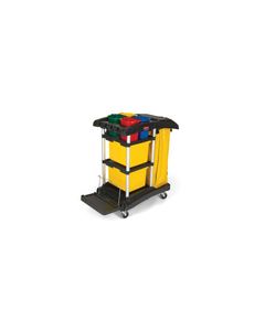 Rubbermaid 9T74 Microfiber Cleaning Cart with Color-Coded Pails