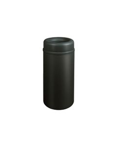 Rubbermaid / United Receptacle AOT15BK - Crowne Collection Small Open Top Trash Receptacle - 15 Gallon Capacity - 15" Dia. x 30" H - 9" Dia. Disposal Opening - Black Textured Body with Black Top