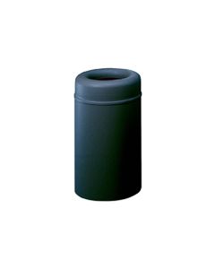 Rubbermaid / United Receptacle AOT30BK Crowne Collecton Small Open Top Trash Receptacle - 30-Gallon Capacity - 20" Dia. x 34.5" H - 12" Dia. Disposal Opening - Black body with Black Top