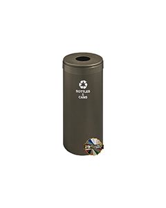 Glaro B1242 "RecyclePro Value" Receptacle with Round Opening - 15 Gallon Capacity - 12" Dia. x 30" H - Assorted Colors