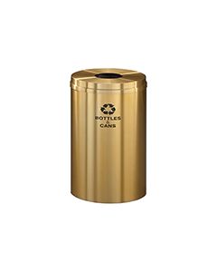 Glaro B2032BE "RecyclePro 1" Receptacle with Round Opening - 33 Gallon Capacity - 20" Dia. x 31" H - Satin Brass
