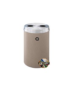 Glaro BC2032 "RecyclePro 2" Receptacle with Two Round Openings - 33 Gallon Capacity - 20" Dia. x 31" H - Assorted Colors