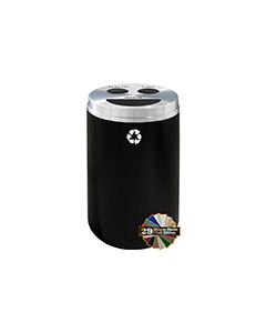 Glaro BCT20 "RecyclePro 3" Receptacle with Half Round Opening and Two Hole Openings - 33 Gallon Capacity - 20" Dia. x 31" H - Assorted Colors
