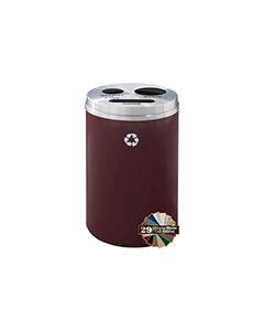 Glaro BPW20 "RecyclePro 3" Receptacle with Paper Slot and Two Round Openings - 33 Gallon Capacity - 20" Dia. x 31" H - Assorted Colors