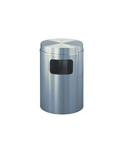Glaro C2066SA New Yorker Collection Flat Top Garbage Can - 17 Gallon Capacity - 20" Dia. x 31" H - Satin Aluminum