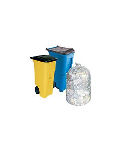 Pitt Plastics L637020C 35 x 28 x 70, 2 Mil Clear Trash Liners for Brute 65-95 Gallon Rollout Containers  - Gusset Seal - 50 per case - Flat Pack