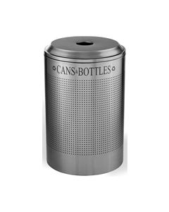 Rubbermaid / United Receptacle DRR24CSS Round Silhouette Recycling Receptacle - Cans & Bottles - 26 Gallon Capacity - Stainless Steel