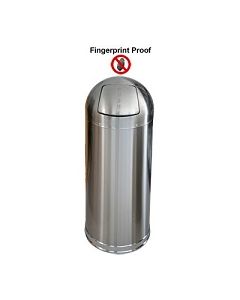 Imprezza DT15FPSSGL Bullet Dome Top Trash Can - 15 Gallon Capacity - 15" Dia. x 35 1/2" H - Fingerprint Proof Stainless Steel
