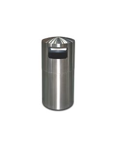 Imprezza DTSE30SS Dome Top Side Entry Trash Can - 30 Gallon Capacity - 20" Dia. x 40 1/2" H - Stainless Steel