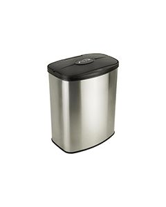 Nine Stars DZT-8-1 Infrared Touchless Waste Receptacle - 2.1 Gallon Capacity - 11 3/10" L x 7 1/5" W x 13 3/8" H - Stainless Steel with Black Top