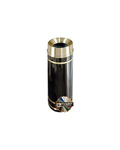 Glaro F1255 Monte Carlo Collection Funnel Top Receptacle - 12 Gallon Capacity - 12" Dia. x 32" H - Satin Brass Accents