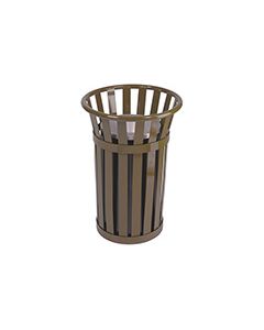 Witt Industries M2000 Oakley Collection Outdoor Slatted Ash Urn - 17"dia x 26" H - Silver, Black, Brown, and Green