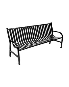 Witt Industries M6-BCH Oakley Collection Slatted Metal Bench - 72" W x 24" D x 34" H - Brown, Black and Green