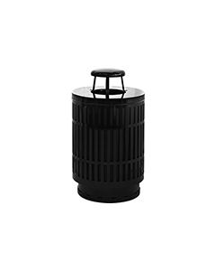 Witt Industries MAS40P-RC Mason Collection Trash Can with Rain Cap - 40 Gallon Capacity - 24" Dia. x 42.85" H - Your choice of color