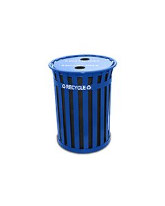Witt Industries MR50-FTR-BL Oakley Recycling Receptacle - 50 Gallon Capacity - 28" Dia. x 36" H - Blue in Color