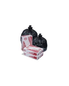 Pitt Plastics MR43484MK High-Density Mini-Roll Black Trash Bags - 43 x 48 - 56 Gallon (Glutton) Capacity - 22 Micron - 150 per case - Perforated Roll