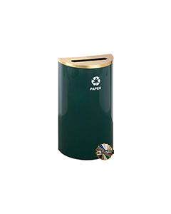 Glaro P1899 RecyclePro Half Round Receptacle with Slot Opening - 14 Gallon Capacity - 30" H x 18" W x 9" D - Assorted Colors