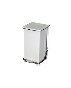 Imprezza QSO12WH Quiet Close Step On Trash Can - 12 Gallon Capacity - 12 1/4" D x 14" W x 23 1/2" H - White in Color