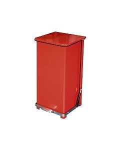Imprezza QSO24RD Quiet Close Step On Trash Can - 24 Gallon Capacity - 17" D x 17" W x 30 5/8" H - Red in Color