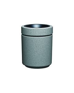 Witt Industries RLC-2636AT Poly Lite Crete Round Top Load with Ash Urn Trash Can - 60 Gallon Capacity - 26" Dia. x 36" H - Graystone, Whitestone or Sandstone