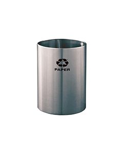 Glaro RO1523SA RecyclePro Wastebasket - 18 Gallon Capacity - 15" Dia. x 23" H - Satin Aluminum