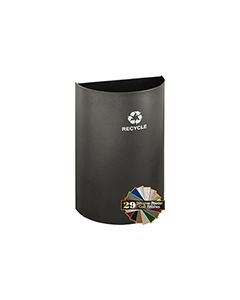Glaro RO1899 RecyclePro Half Round Open Top Receptacle - 16 Gallon Capacity - 18" W x 9" D x 29" H - Assorted Colors