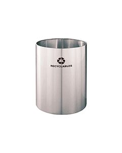 Glaro RO2029SA RecyclePro Wastebasket - 39 Gallon Capacity - 20" Dia. x 29" H - Satin Aluminum