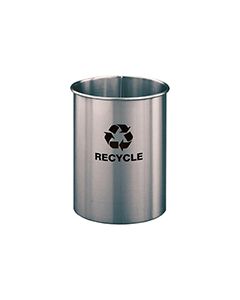 Glaro RO66SA RecyclePro Wastebasket - 5 Gallon Capacity - 10" Dia. x 15" H - Satin Aluminum