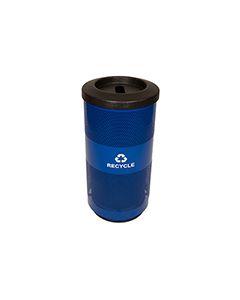 Witt Industries SC20-01-RP-BL Stadium Series Flat Top Recycling Receptacle with 1 Slot Opening - 15.5" Dia. x 31.5" H - 20 Gallon Capacity Blue in Color