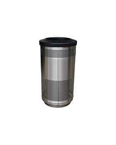 Witt Industries SC35-01-SS Stadium Series Waste Receptacle - 35 Gallon Capacity - 18.5" Dia. x 33.75" H - Stainless Steel in Color