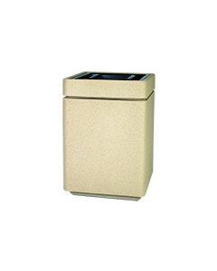 Witt Industries SLC-2436AT Poly Lite Crete Square Top Load with Ash Urn Trash Can - 47 Gallon Capacity - 24" Sq. x 36" H - Graystone, Whitestone or Sandstone