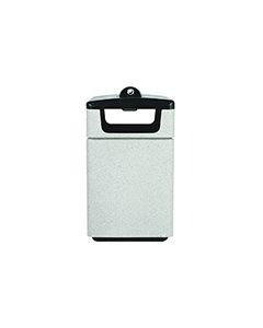 Witt Industries SLC-2744STDHAB Poly Lite Crete Square Side Load Access Door with Hide-A-Butt Ash Urn Trash Can - 47 Gallon Capacity - 26" Sq. x 41" H - Graystone, Whitestone or Sandstone