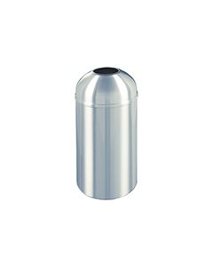 Glaro T1536SA New Yorker Collection Open Dome Top Receptacle - 16 Gallon Capacity - 15" Dia. x 36" H - Satin Aluminum