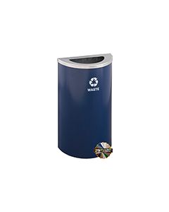 Glaro T1899 RecyclePro Half Round Receptacle with Half Round Opening - 14 Gallon Capacity - 30" H x 18" W x 9" D - Assorted Colors